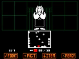 Toriel horrifiée une image avant l'écran Game Over.